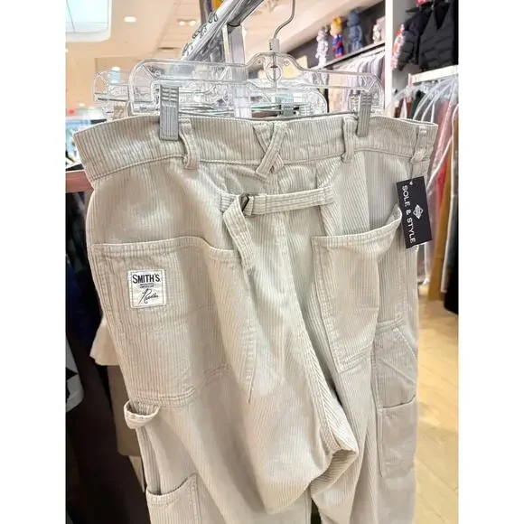 Needles x Smith's American Workwear Beige Corduroy Carpenter Painter Pants FW21